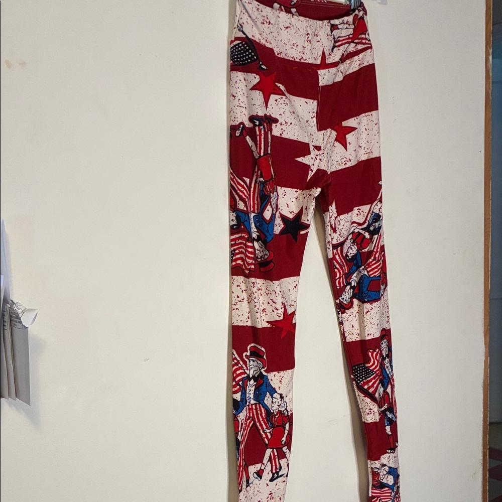 LuLaRoe Red, White, Blue Kids Leggings
